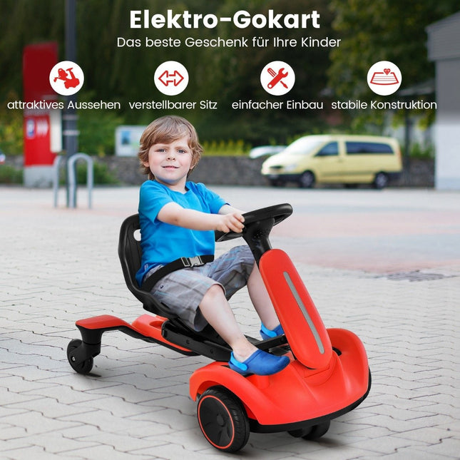 6V go-kart electric drift car for children electric go-kart with 2-way adjustable seat red