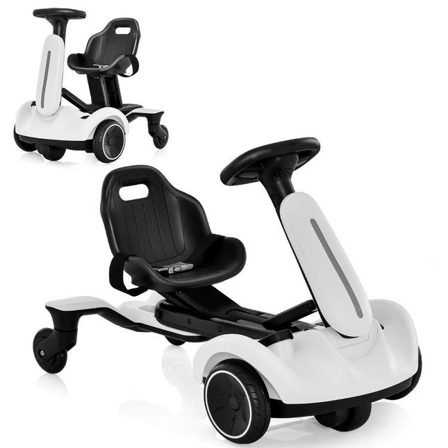 6V go-kart electric drift car for children electric go-kart with 2-way adjustable seat white
