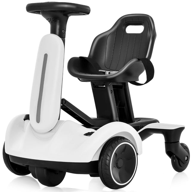 6V go-kart electric drift car for children electric go-kart with 2-way adjustable seat white