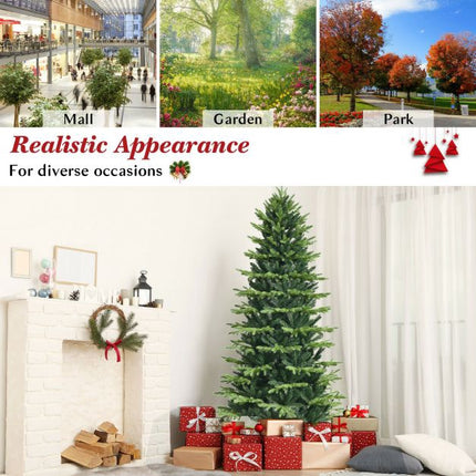 6ft Artificial Christmas Tree, Hinged, Metal Stand