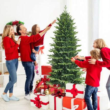 6ft Artificial Christmas Tree, Hinged, Metal Stand