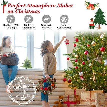 6ft Artificial Christmas Tree, Hinged, Metal Stand