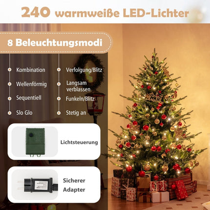 6ft Artificial Christmas Tree with 240 LED Lights