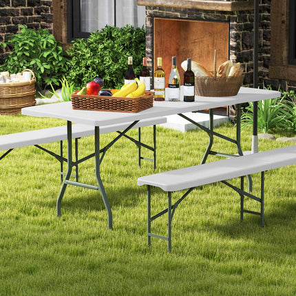 6 ft Folding Table, HDPE Top, 350 lbs Capacity, White