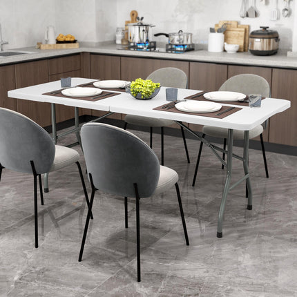 6 ft Folding Table, HDPE Top, 350 lbs Capacity, White