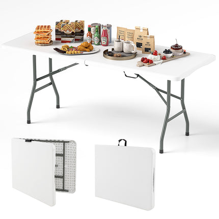 6 ft Folding Table, HDPE Top, 350 lbs Capacity, White