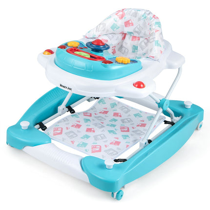 6-in-1 Adjustable Baby Walker with Music Board, Green