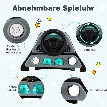 6-in-1 Adjustable Baby Walker with Tray, Gray
