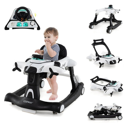 6-in-1 Adjustable Baby Walker with Tray & Music