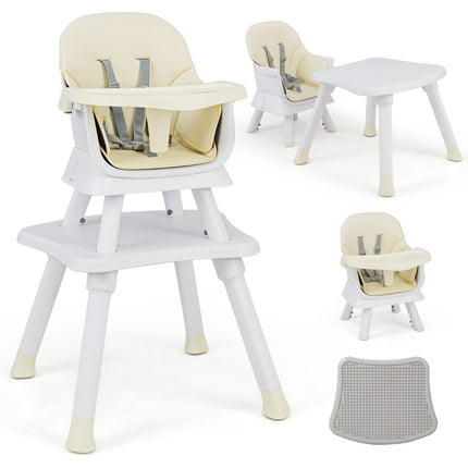 6-in-1 Baby High Chair – Block Tray, 5-Point Harness