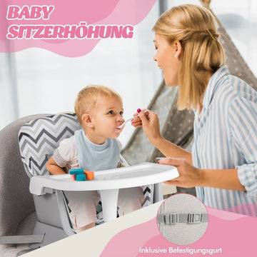6-in-1 Baby High Chair High Chair &amp; Dining chair &amp; Learning table baby chair combination high chair gray and white