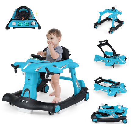 6-in-1 Baby Walker, Adjustable Height, Blue