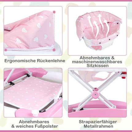 6-in-1 Baby Walker with Removable Playboard, Pink