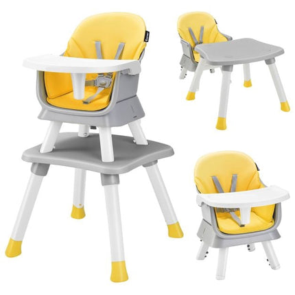 6-in-1 Convertible Baby High Chair, 5-Point Harness, Tray