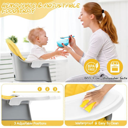 6-in-1 Convertible Baby High Chair, 5-Point Harness, Tray