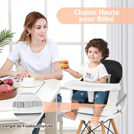 6-in-1 Convertible Baby High Chair, Booster Seat, Black