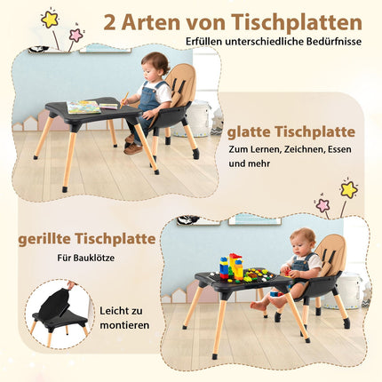 6-in-1 Convertible Baby High Chair with Double Tray