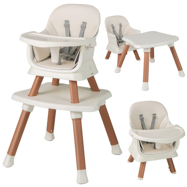 6-in-1 Convertible Baby High Chair with Safety Harness