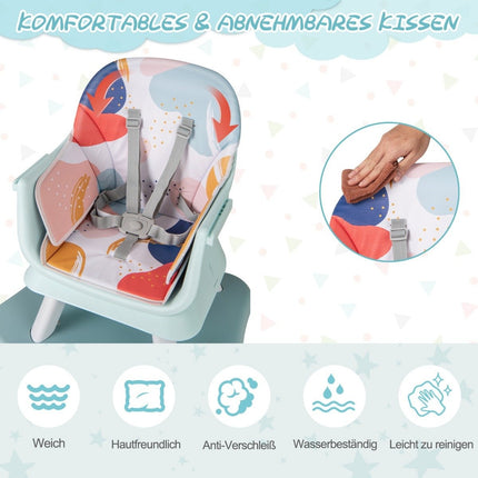 6-in-1 Convertible Baby High Chair with Safety Harness