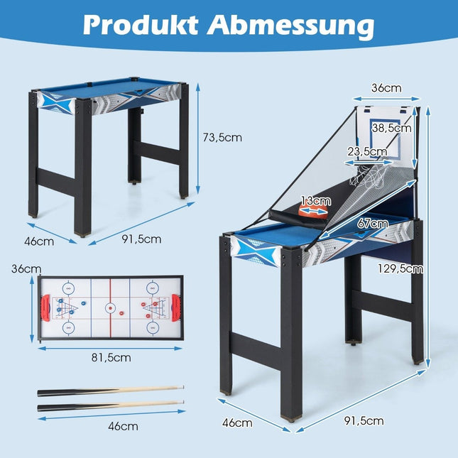 6-in-1 Multi-Game Table: Foosball, Basketball, Billiards