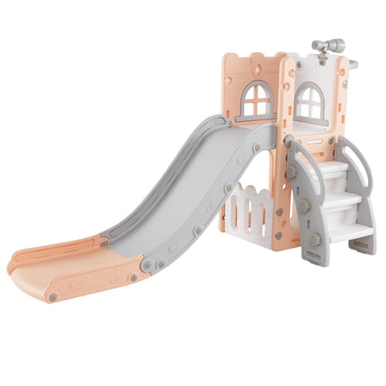 6-in-1 Toddler Slide Set with Basketball Hoop & Telescope