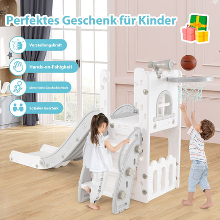 6-in-1 Toddler Slide Set with Basketball Hoop & Telescope