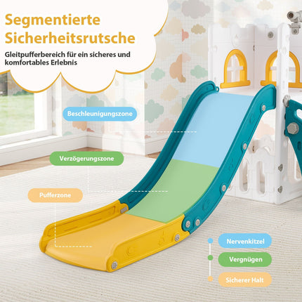 6-in-1 Toddler Slide with Basketball Hoop & Telescope