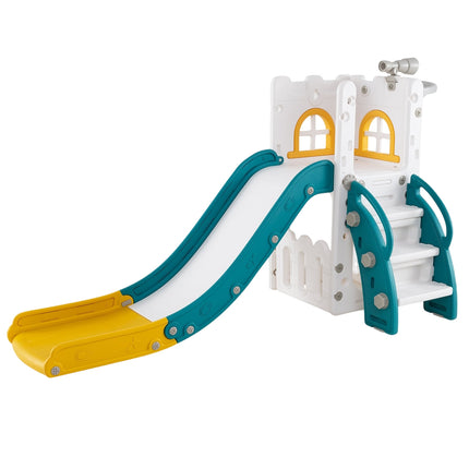 6-in-1 Toddler Slide with Basketball Hoop & Telescope