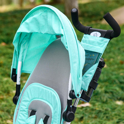6-in-1 driewieler met duwstang, kinderdriewieler met afneembare zonnekap, kussen, loopfiets met 5-puntsveiligheidsgordel, mand, bekerhouder, voor 1-5 jaar kinderen, groen Aosom