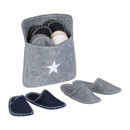 6 pairs of guest slippers in felt