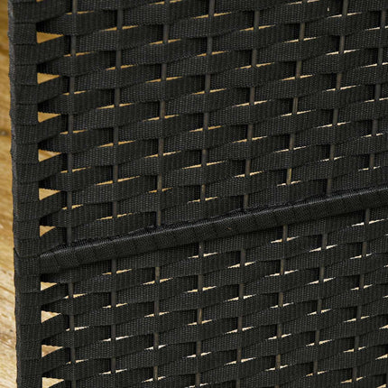 6-Panel Foldable Room Divider, Black Polypropylene