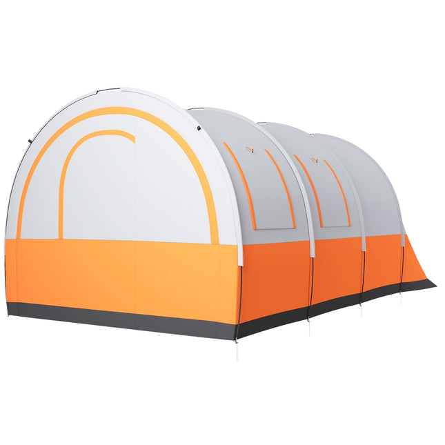 6-person tunnel tent, 2 rooms, water-repellent, cream white