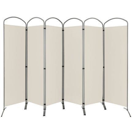 6-piece foldable privacy screen room divider fabric partition 331 x 51 x 188 cm beige