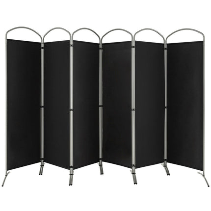 6-piece foldable privacy screen room divider fabric partition 331 x 51 x 188 cm black