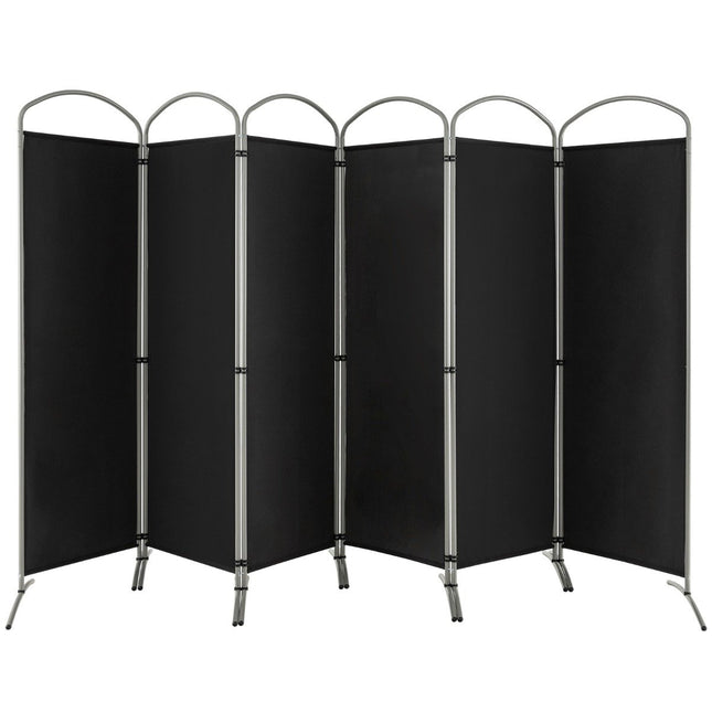 6-piece foldable privacy screen room divider fabric partition 331 x 51 x 188 cm black