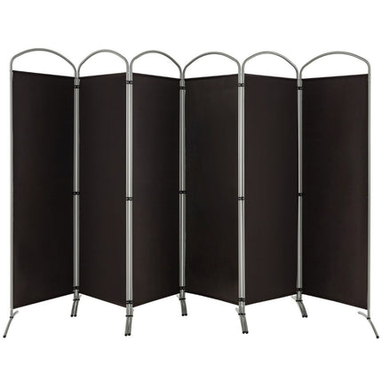 6-piece foldable privacy screen room divider fabric partition 331 x 51 x 188 cm brown
