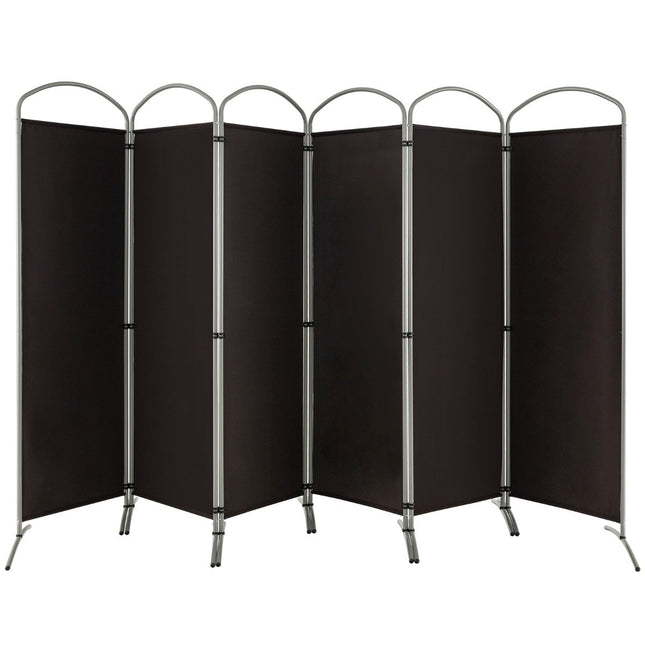 6-piece foldable privacy screen room divider fabric partition 331 x 51 x 188 cm brown