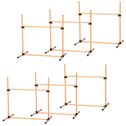 Agility Training Set for Dogs, Orange - Poles, Whistle & Bag