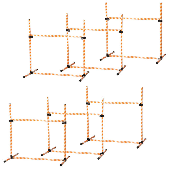 Agility Training Set for Dogs, Orange - Poles, Whistle & Bag