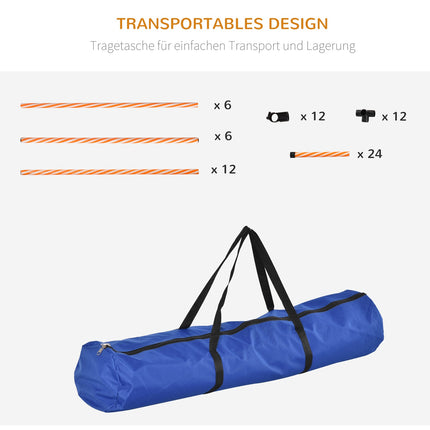 Agility Training Set for Dogs, Orange - Poles, Whistle & Bag