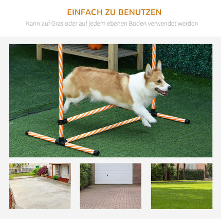 Agility Training Set for Dogs, Orange - Poles, Whistle & Bag