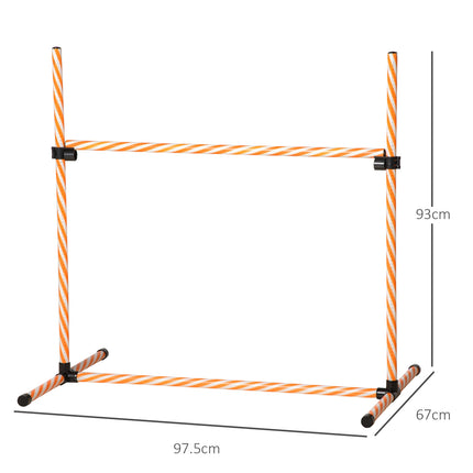 Agility Training Set for Dogs, Orange - Poles, Whistle & Bag