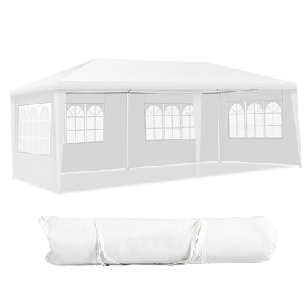 6 x 3m Outdoor Tent Portable Waterproof Tent with 4 Removable Side Panels White