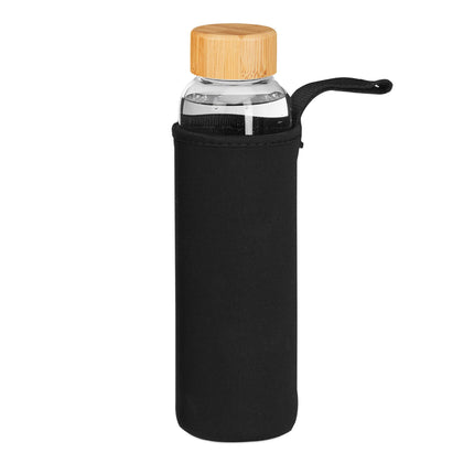 6x Beverage bottle with bamboo lid 500 ml