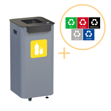 70L Modular Waste Bin, Yellow – Eco-Friendly Recycling