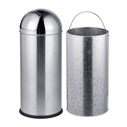 70L Stainless Steel Push-Lid Bin with Inner Bucket