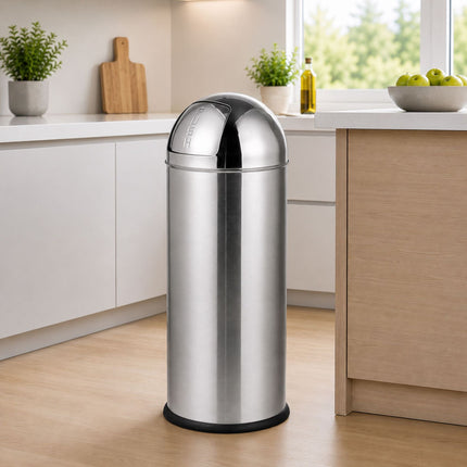 70L Stainless Steel Push-Lid Bin with Inner Bucket