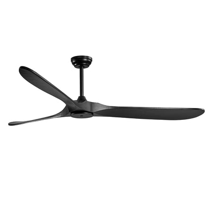 72 Inch Ceiling Fan No Light, Remote, 3 Wood Blades