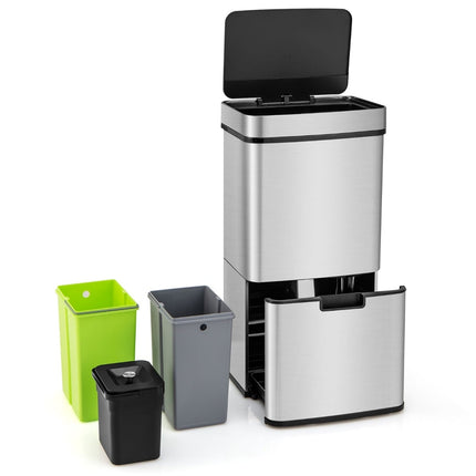 72L Touchless Stainless Steel Trash Can with Sensor