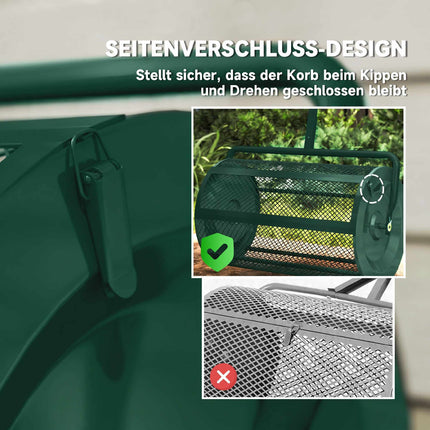 75L Metal Compost Spreader with Adjustable T-Handle